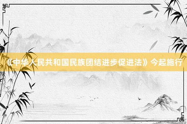 《中华人民共和国民族团结进步促进法》今起施行