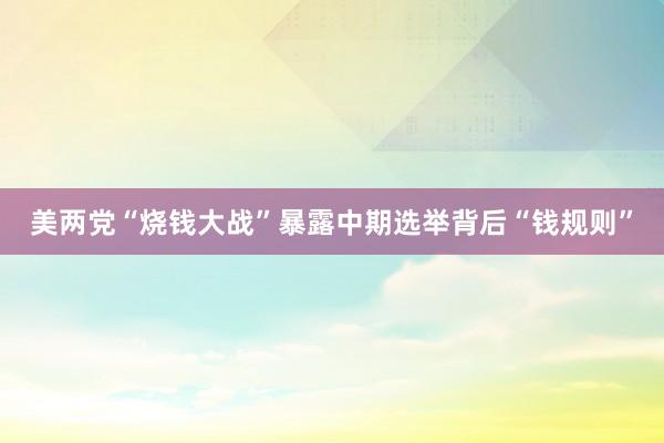 美两党“烧钱大战”暴露中期选举背后“钱规则”