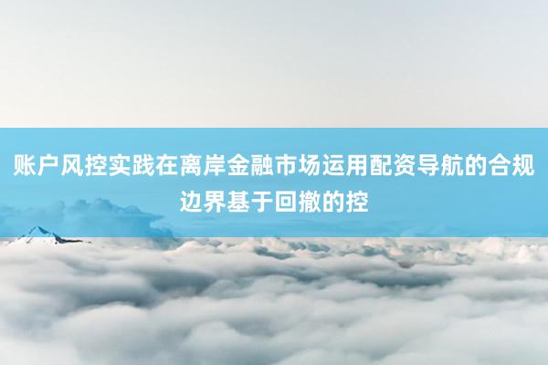 账户风控实践在离岸金融市场运用配资导航的合规边界基于回撤的控