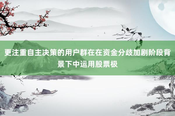 更注重自主决策的用户群在在资金分歧加剧阶段背景下中运用股票极