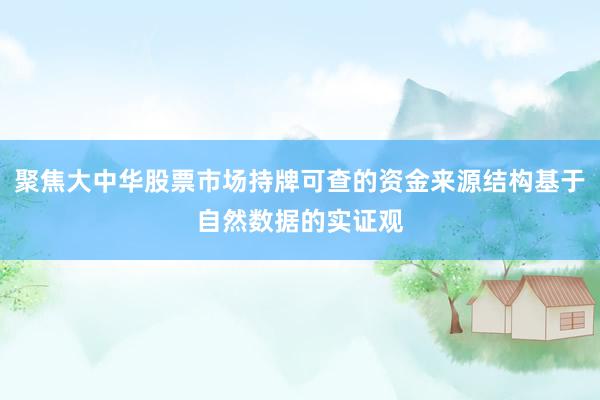 聚焦大中华股票市场持牌可查的资金来源结构基于自然数据的实证观