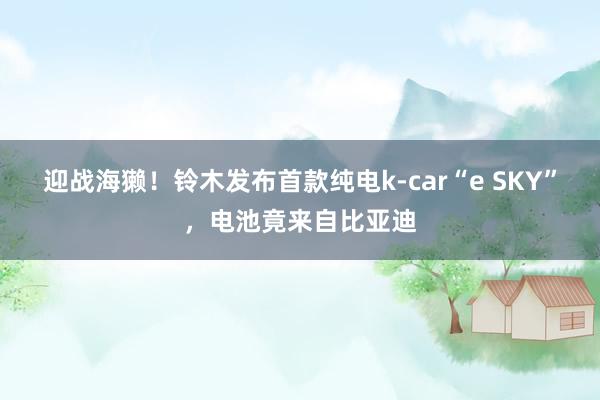 迎战海獭！铃木发布首款纯电k-car“e SKY”，电池竟来自比亚迪