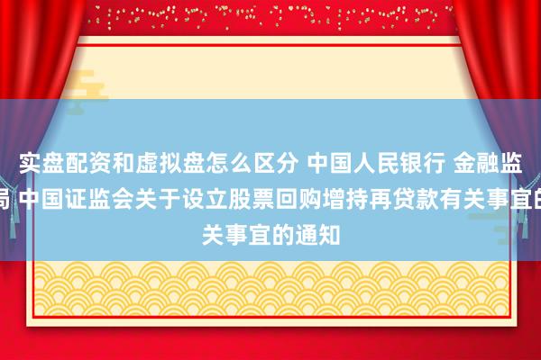 实盘配资和虚拟盘怎么区分 中国人民银行 金融监管总局 中国证监会关于设立股票回购增持再贷款有关事宜的通知