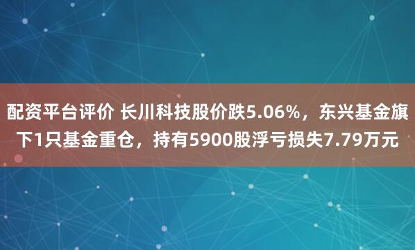 配资平台评价 长川科技股价跌5.06%，东兴基金旗下1只基金重仓，持有5900股浮亏损失7.79万元