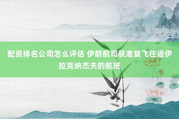 配资排名公司怎么评估 伊朗航司获准复飞往返伊拉克纳杰夫的航班